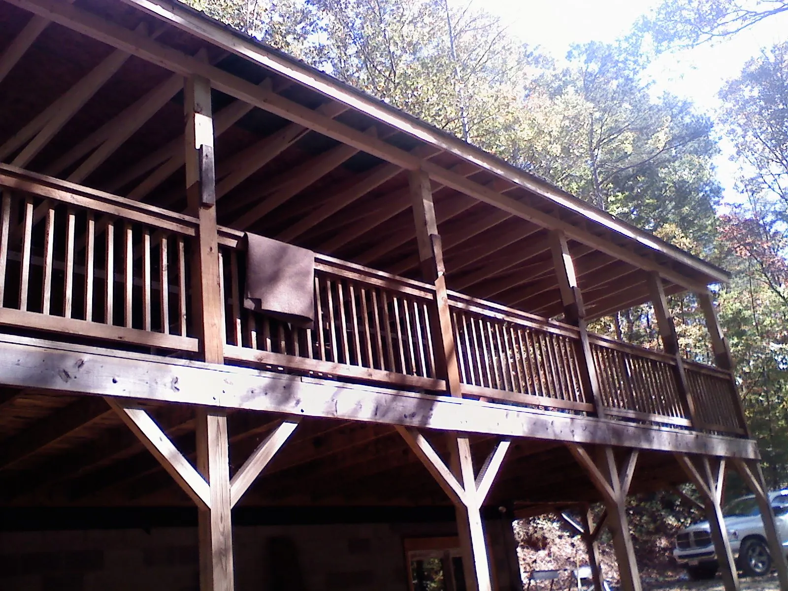 Timber framing under a new elevated porch and deck — Roof Leak Repair in East Quogue by Roofing Brothers